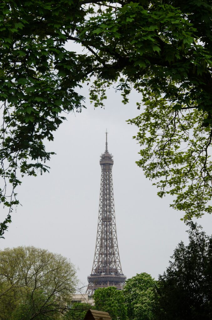 A picture of the Eiffel tower, a popular tourist destination.